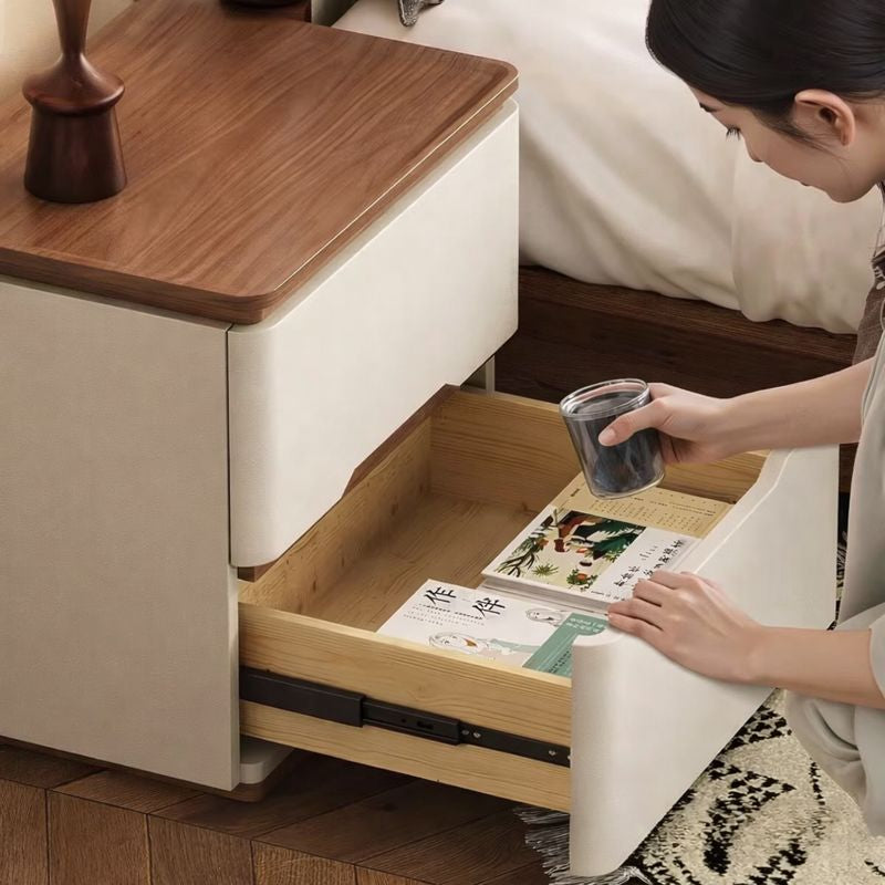 [Promo 2x1] Organizador de Madera para Mesita de Noche con Dos Cajones - Diseño Moderno